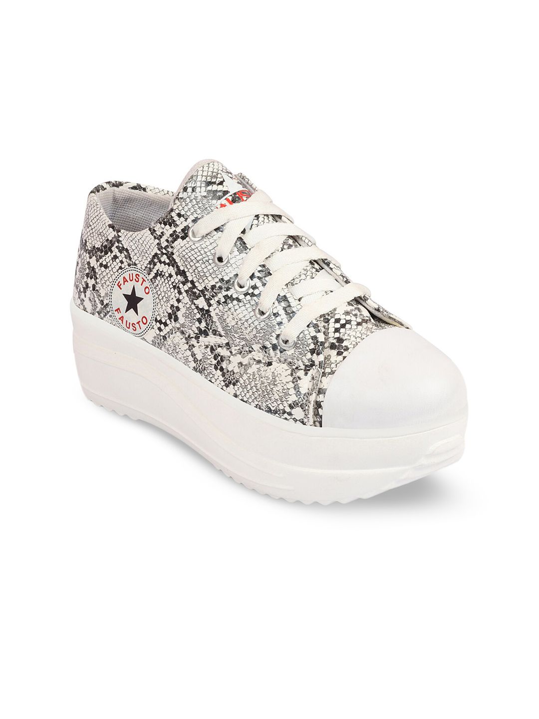 FAUSTO Women Printed Lightweight Canvas Sneakers Price in India