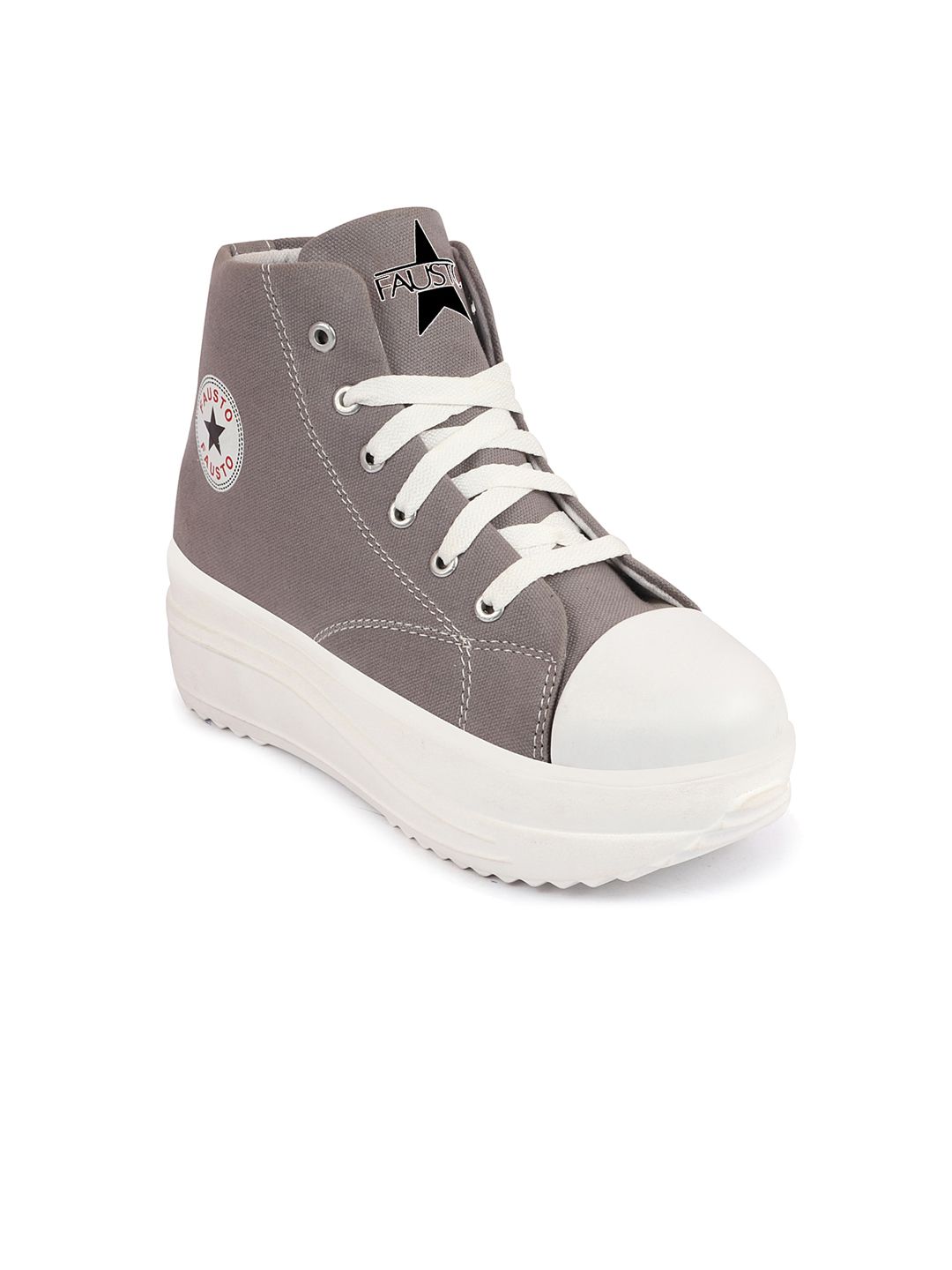 FAUSTO Women Lightweight Mid Top Canvas Sneakers Price in India