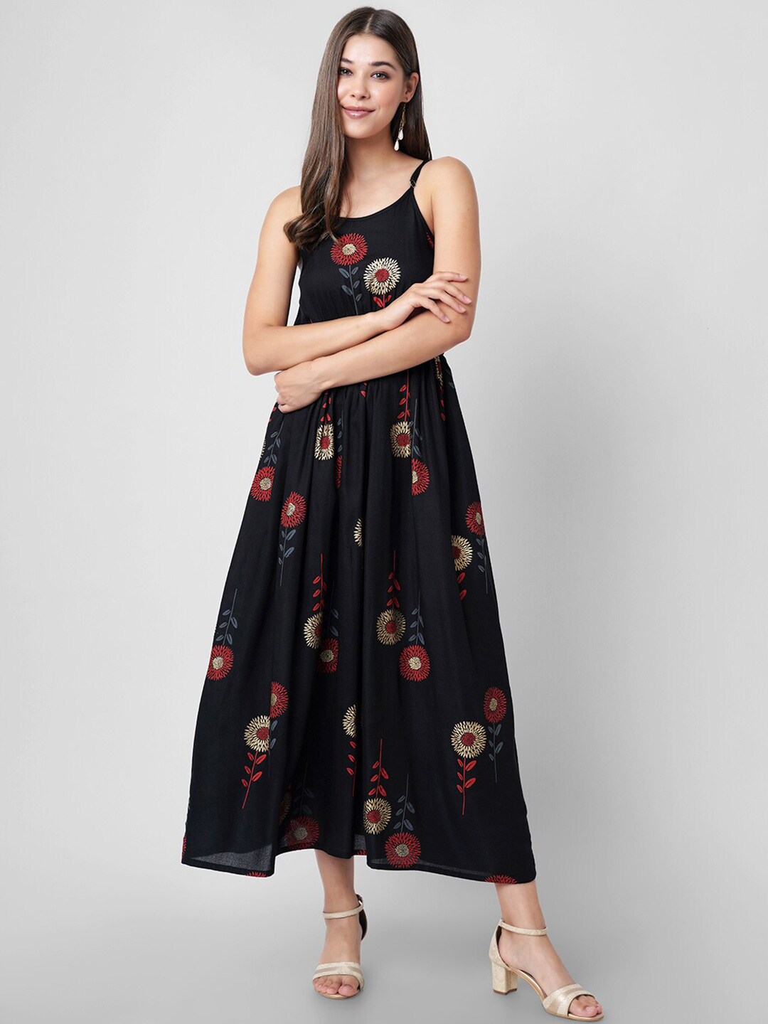 PURSHOTTAM WALA Floral Ethnic Maxi Dress Price in India