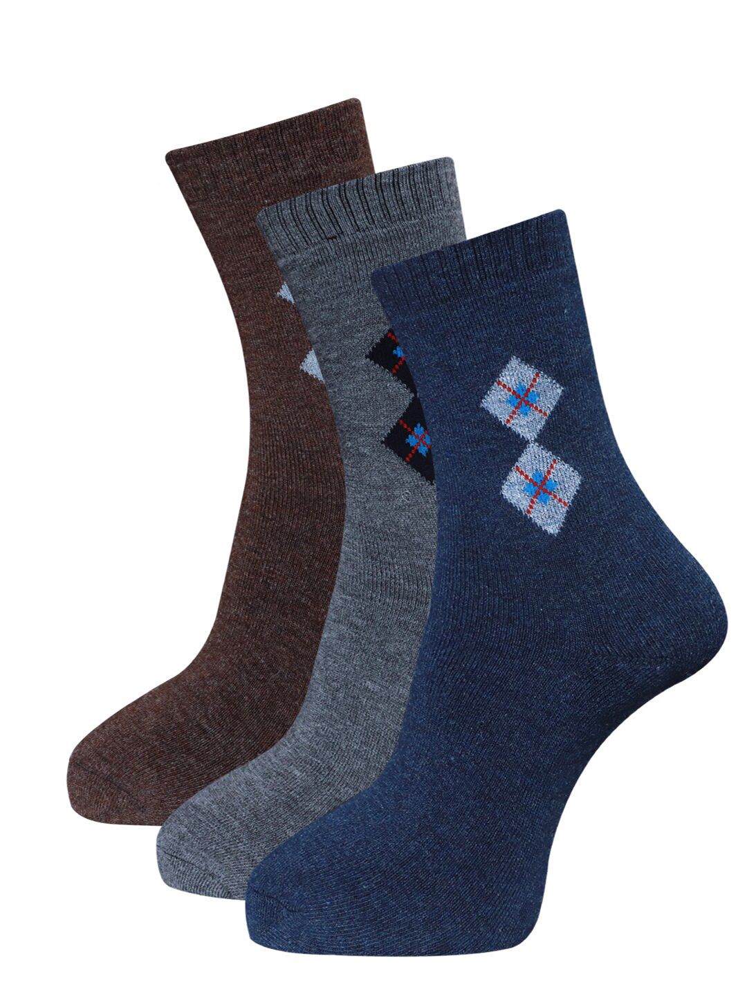 Dollar Socks Men Pack Of 3 Wool Anti-Odour Calf-Length Socks
