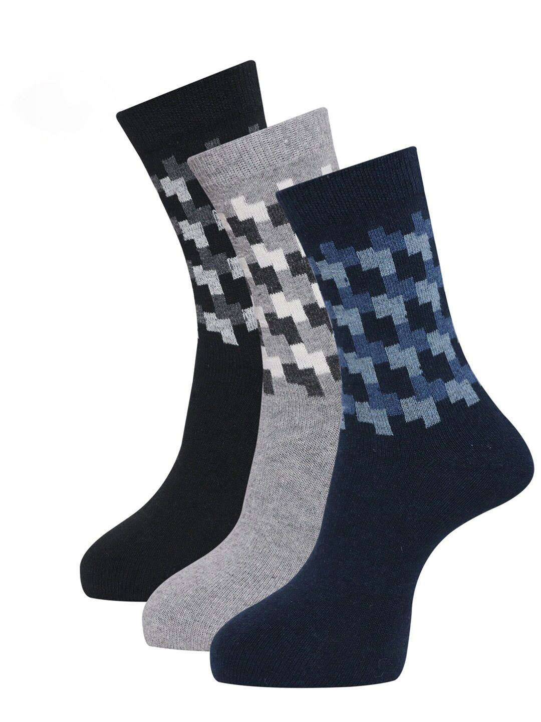 Dollar Socks Men Pack Of 3 Woolen Ankle Length Socks