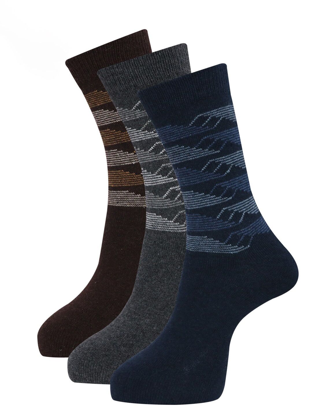 Dollar Socks Men Pack Of 3 Assorted Woolen Ankle Length Socks