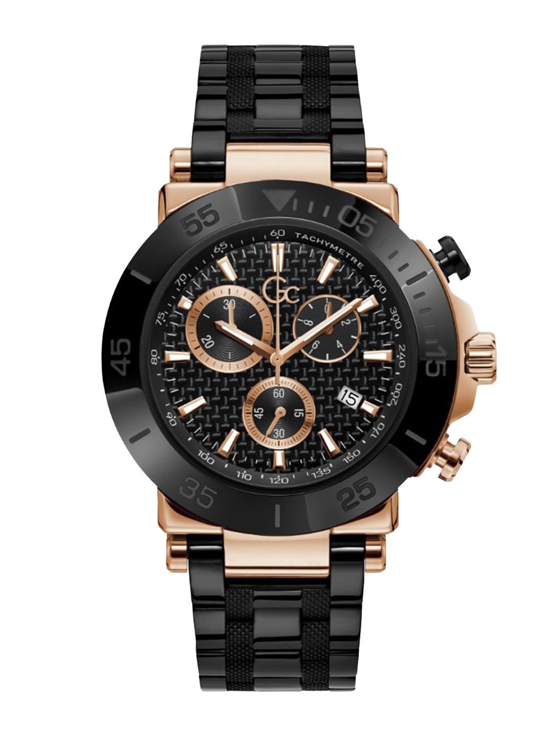 GC Guess Collection Round 44mm Black Dial Analog Men Watch - Y70002G2MF