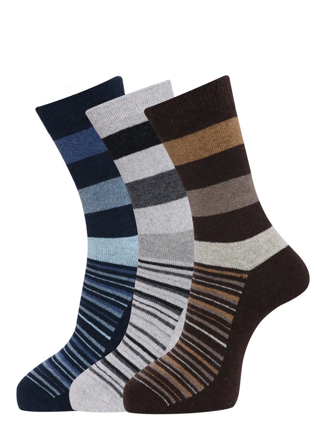 Dollar Socks Men Pack Of 3 Assorted Woolen Calf Length Socks