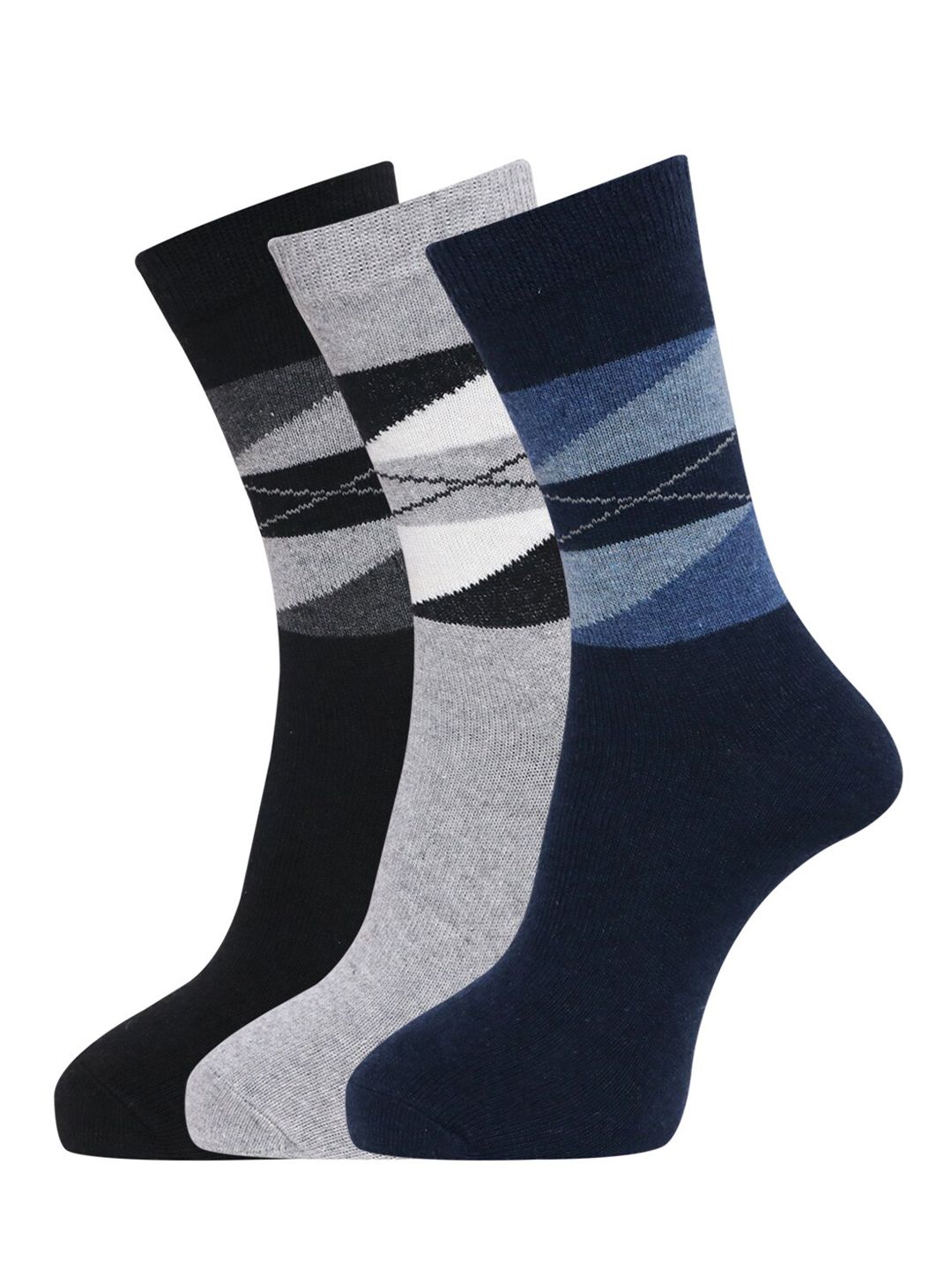 Dollar Socks Men Pack Of 3 Woolen Calf Length Socks