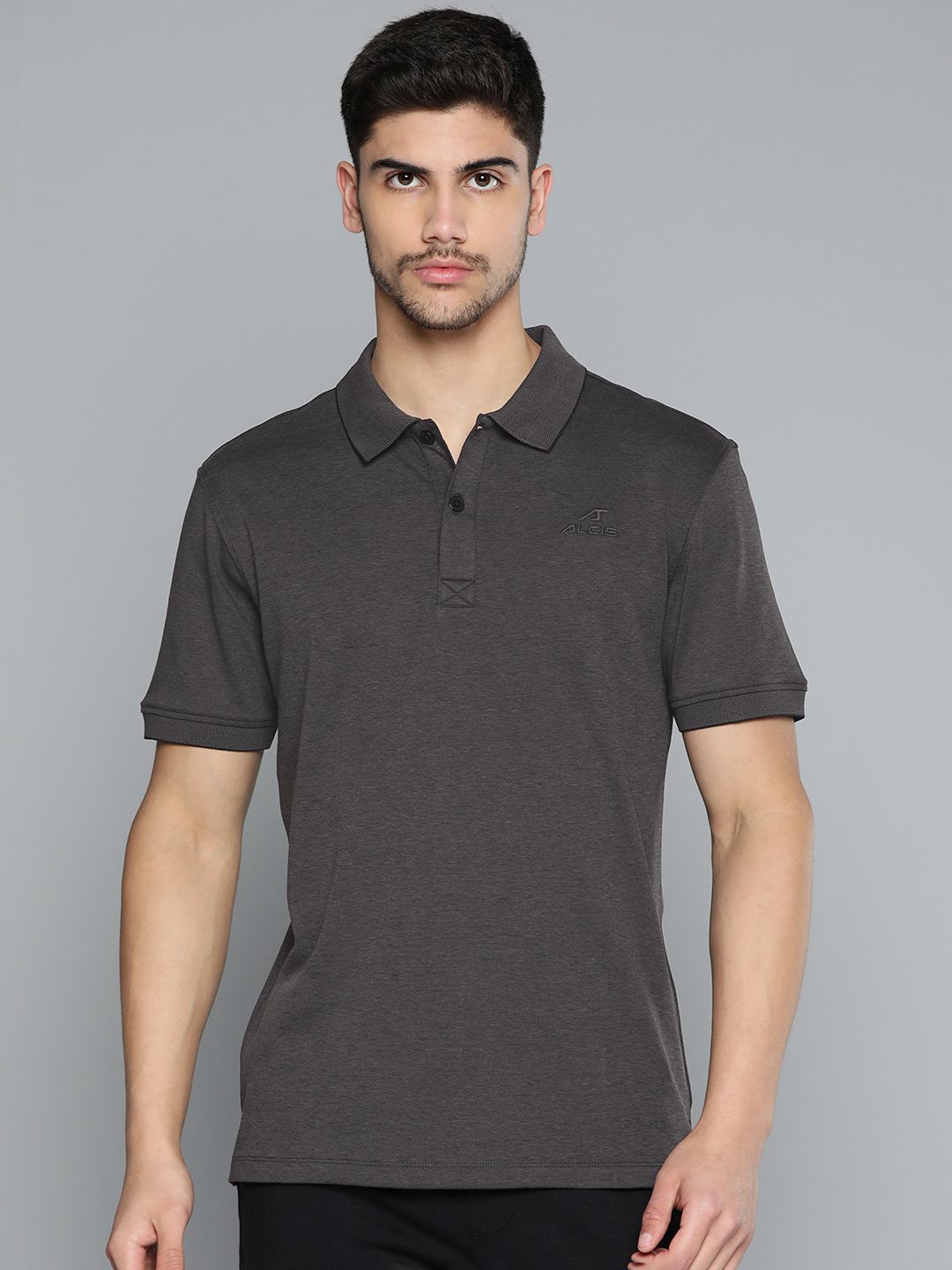 Alcis Men Polo Collar Anti Static Slim Fit Sports T-shirt