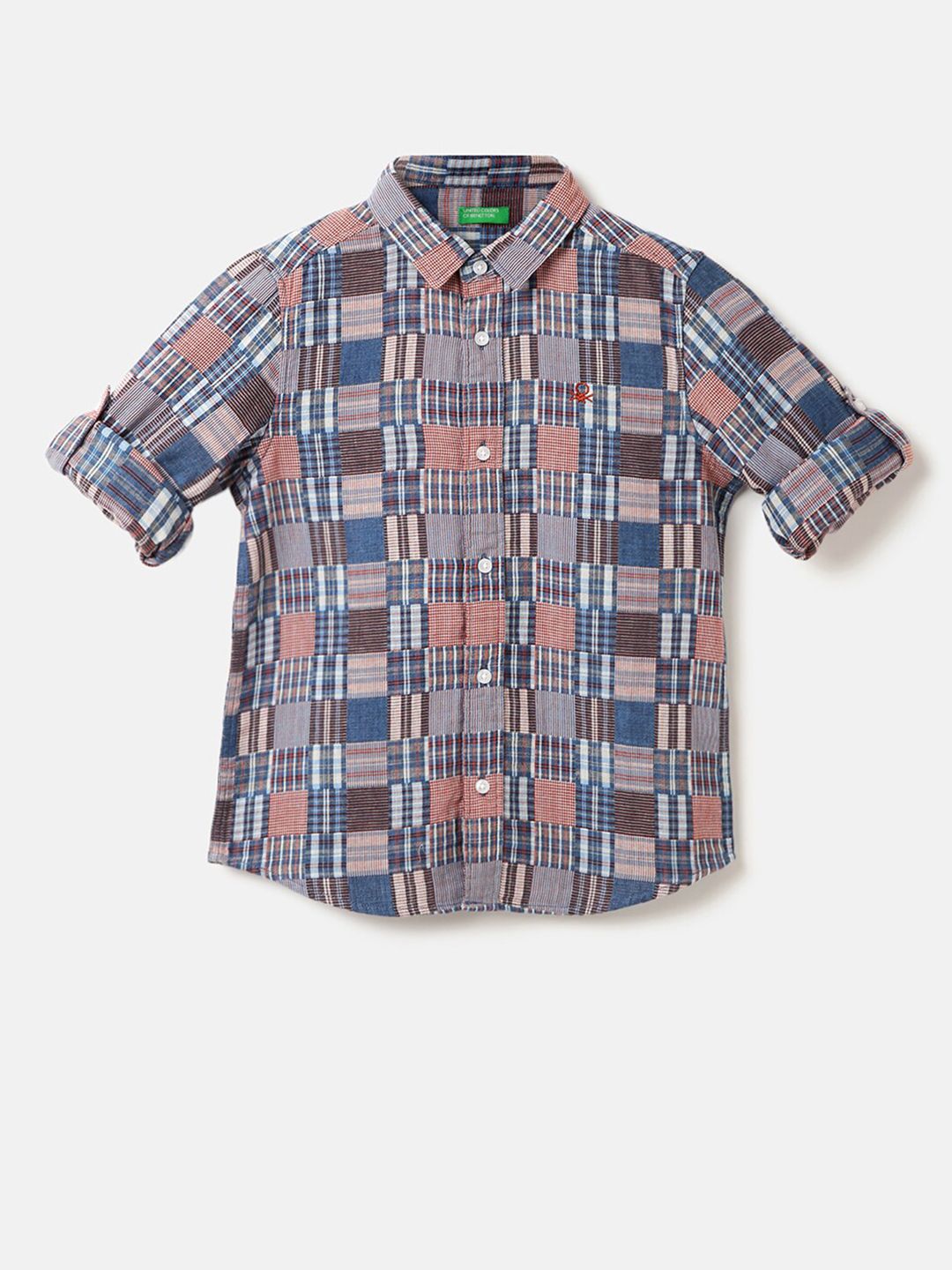 United Colors of Benetton Boys Checked Casual Cotton Shirt