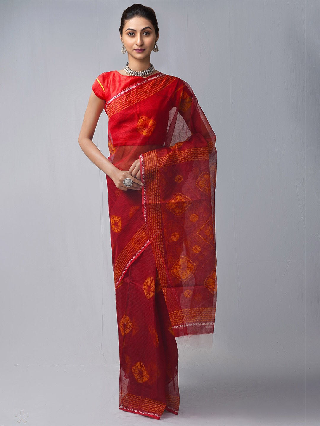 Unnati Silks Bandhani Art Silk Patola Saree Price in India