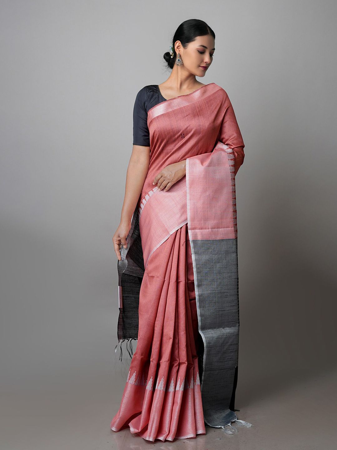 Unnati Silks Woven Design Zari Silk Blend Bhagalpuri Saree Price in India