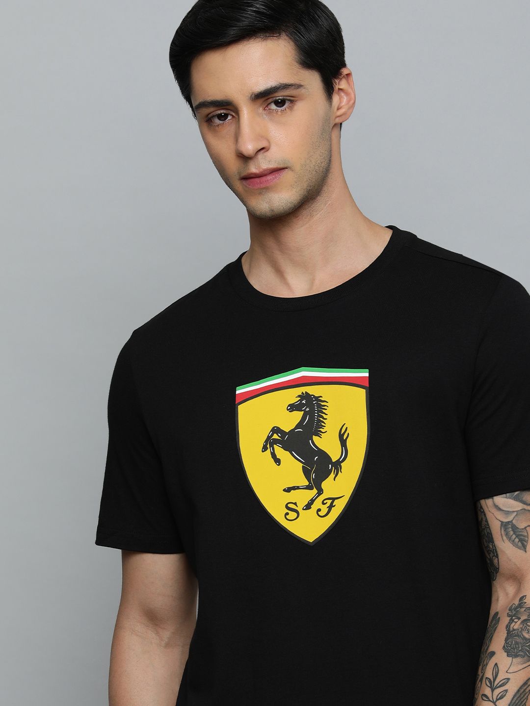 PUMA Motorsport Men Brand Logo Printed Regular Fit Pure Cotton Sustainable T-shirt