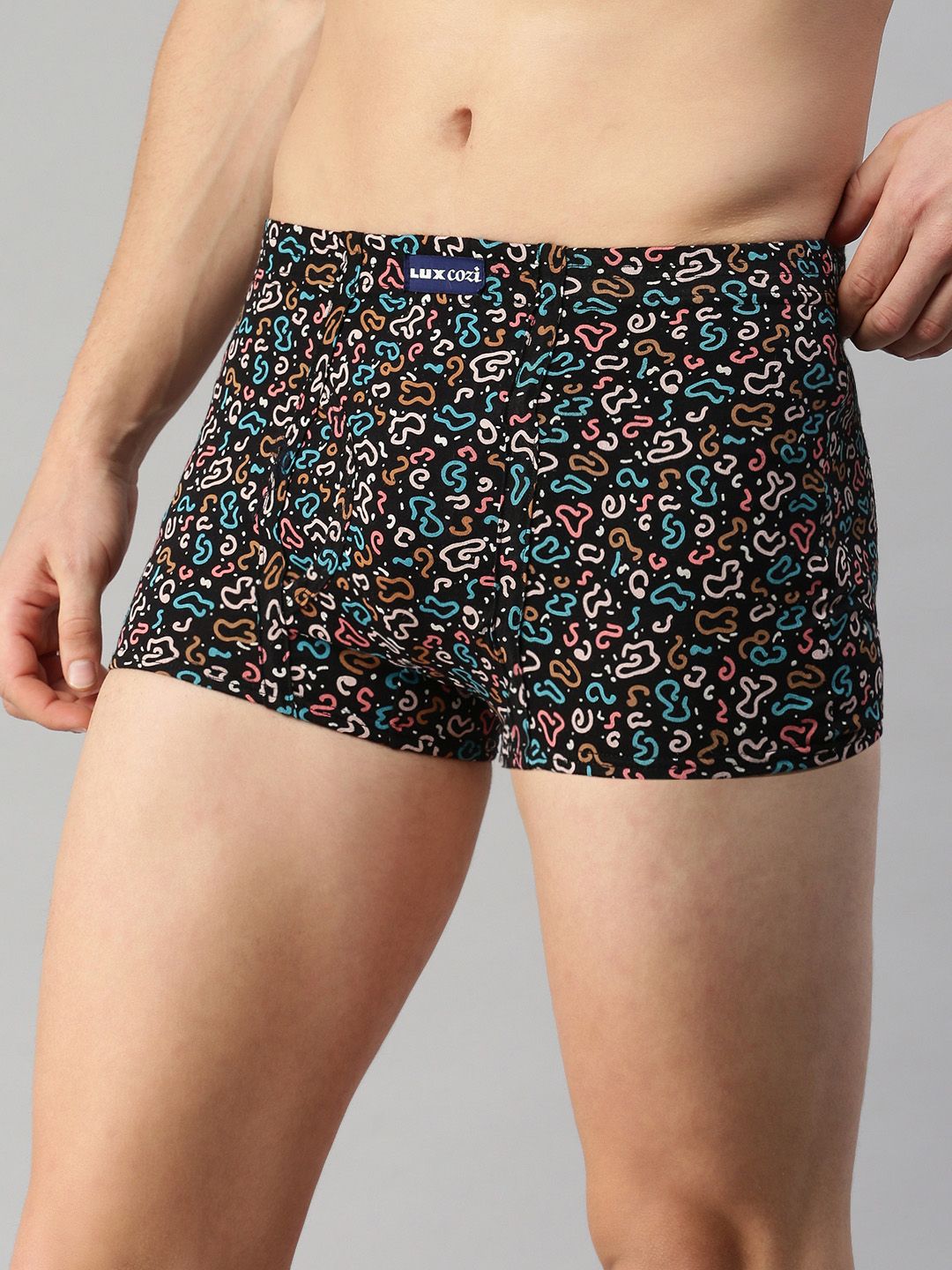 Buy Lux Cozi Pack Of 3 Assorted Pure Cotton Mid-Rise Basic Printed