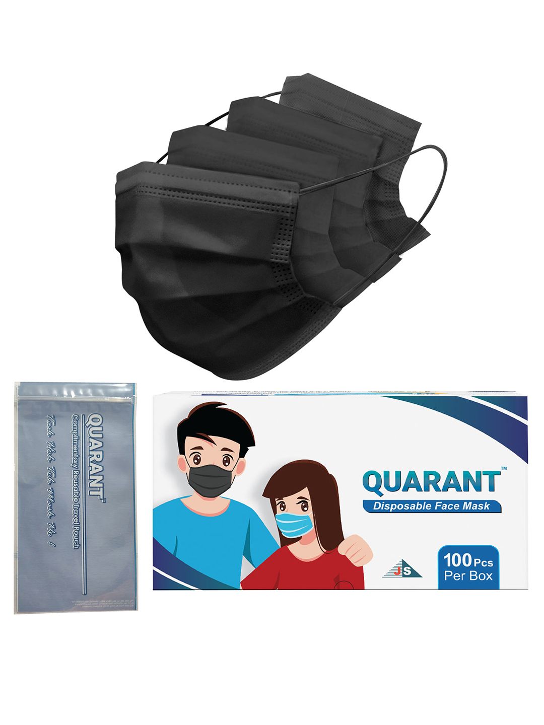 QUARANT 100-Pcs 4-Ply Outdoor Surgical Face Masks