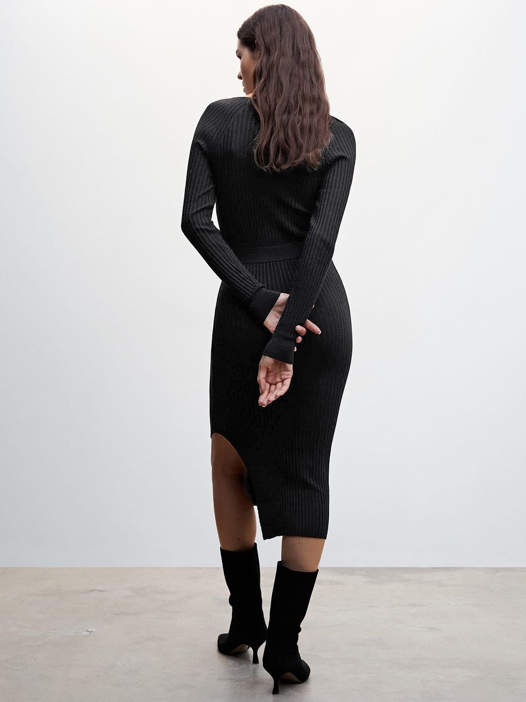 open lace back dress Women's Pointelle Knit Long Sleeve Jumpsuit with Belt - Taupe - M - Chantal
