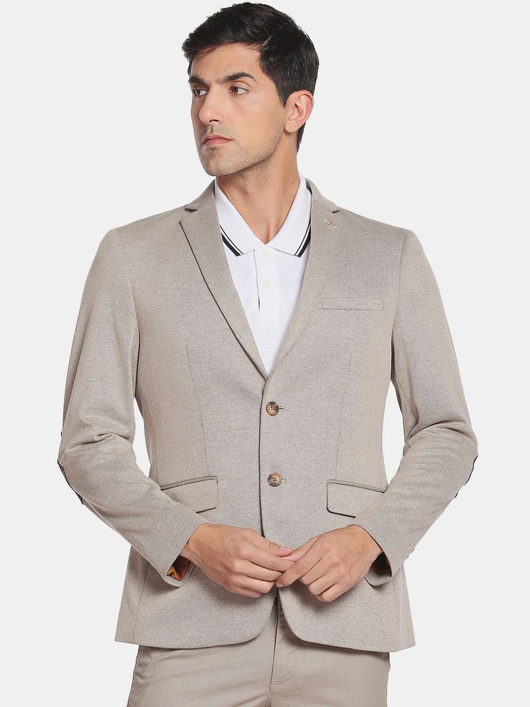 Arrow Men Self Design Slim-Fit Single-Breasted Blazer