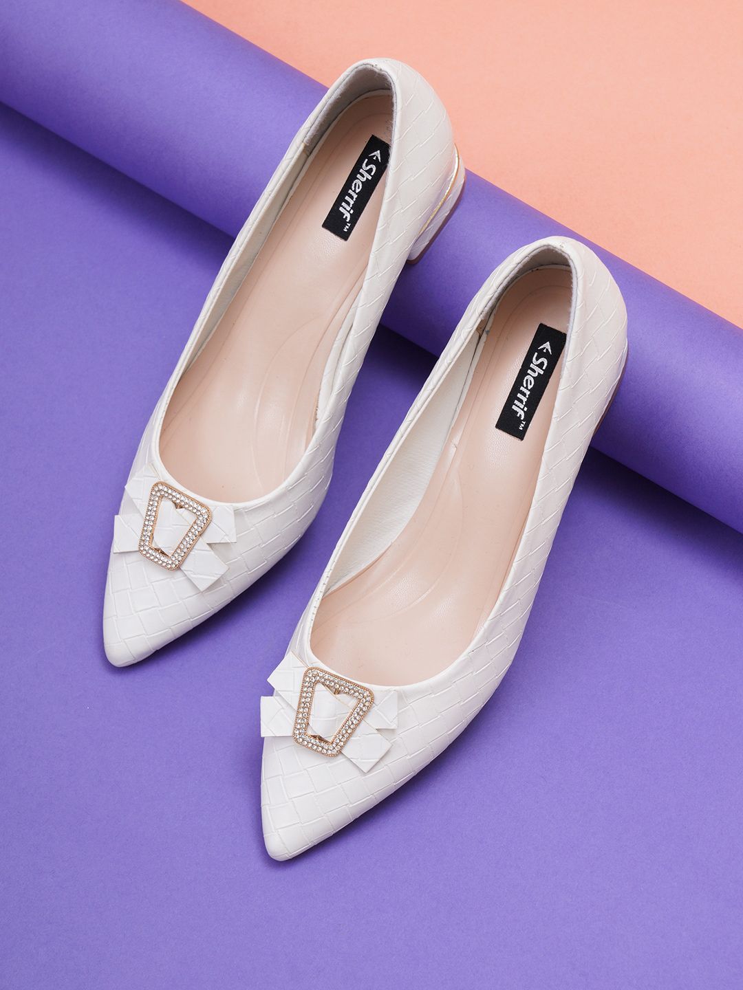 Sherrif Shoes Pointed Toe Pumps Block Heels