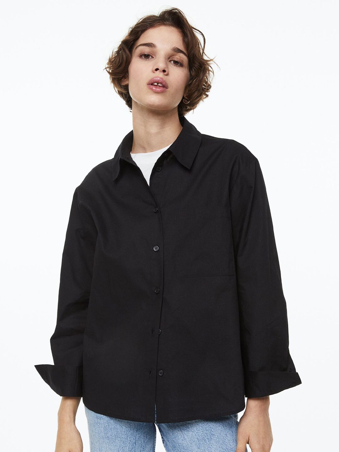 H&M Women Cotton Poplin Shirt Price in India