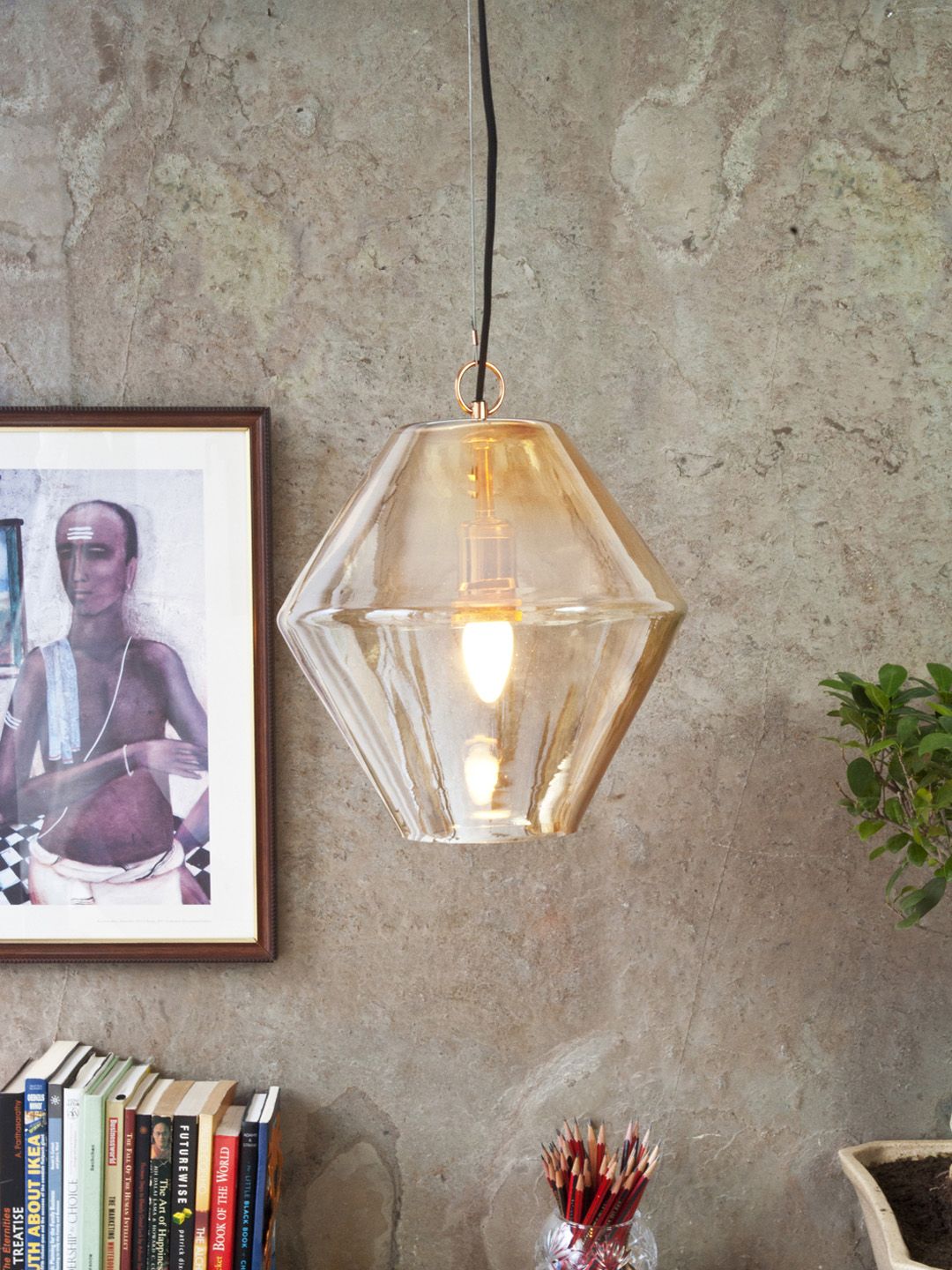 The Light Store Gold Triangular Hanging Light Price in India
