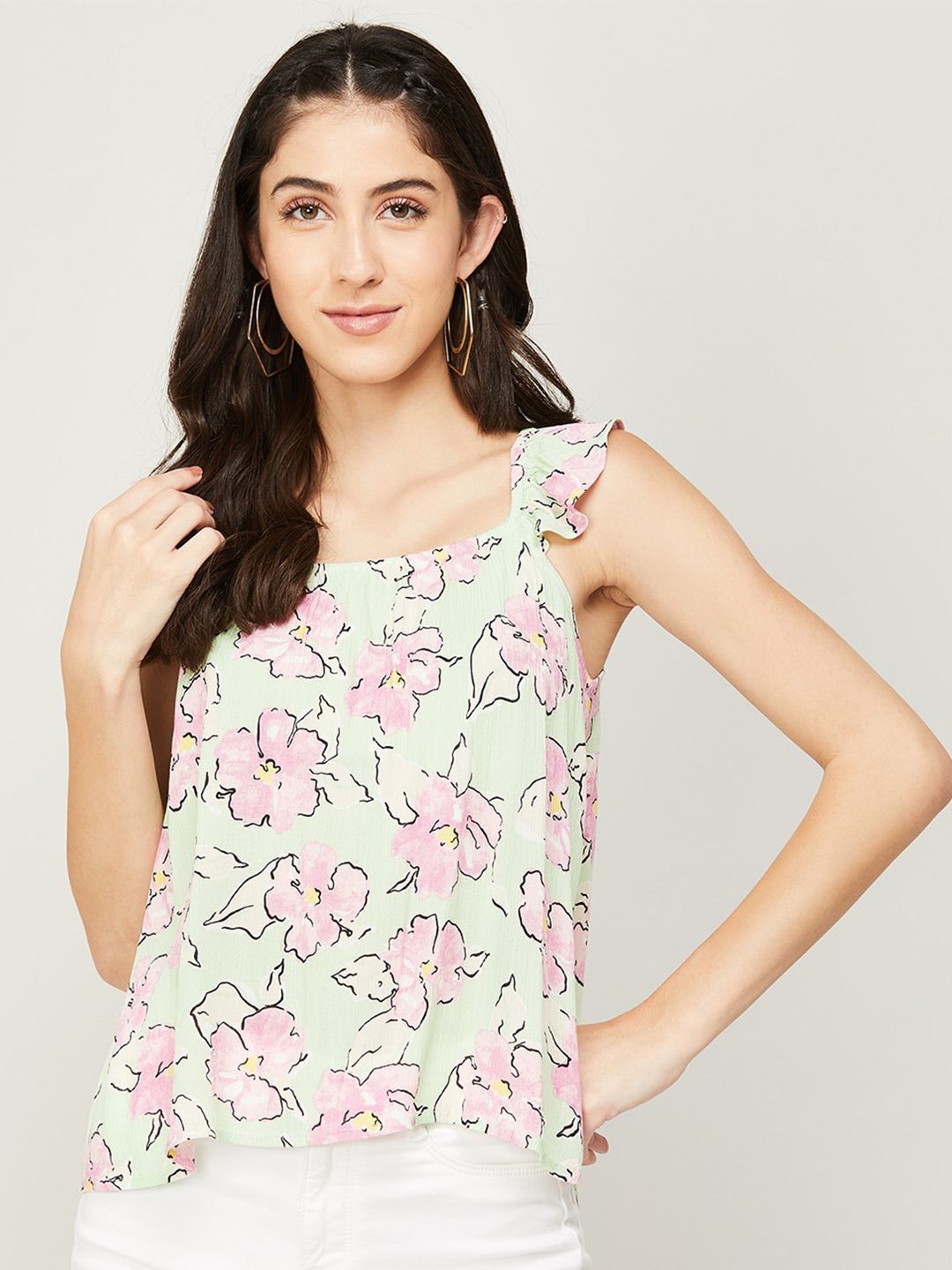 Ginger by Lifestyle Floral Print Top Price in India