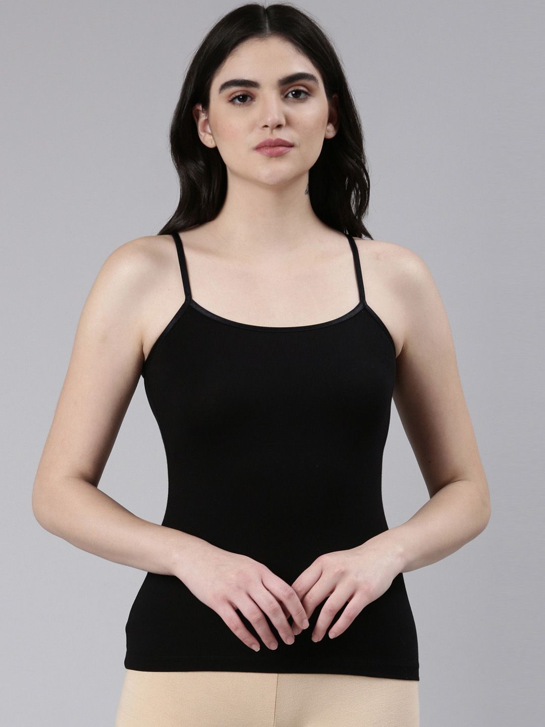 Buy FashionRack Women Black Solid Strapless Cropped Camisole 4018