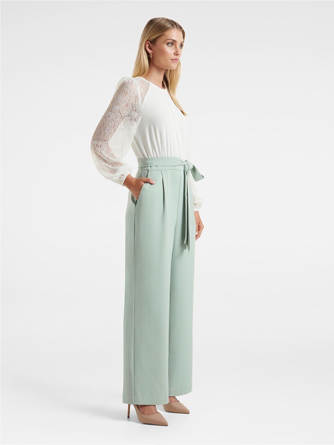 Lace Panelled Basic Jumpsuit