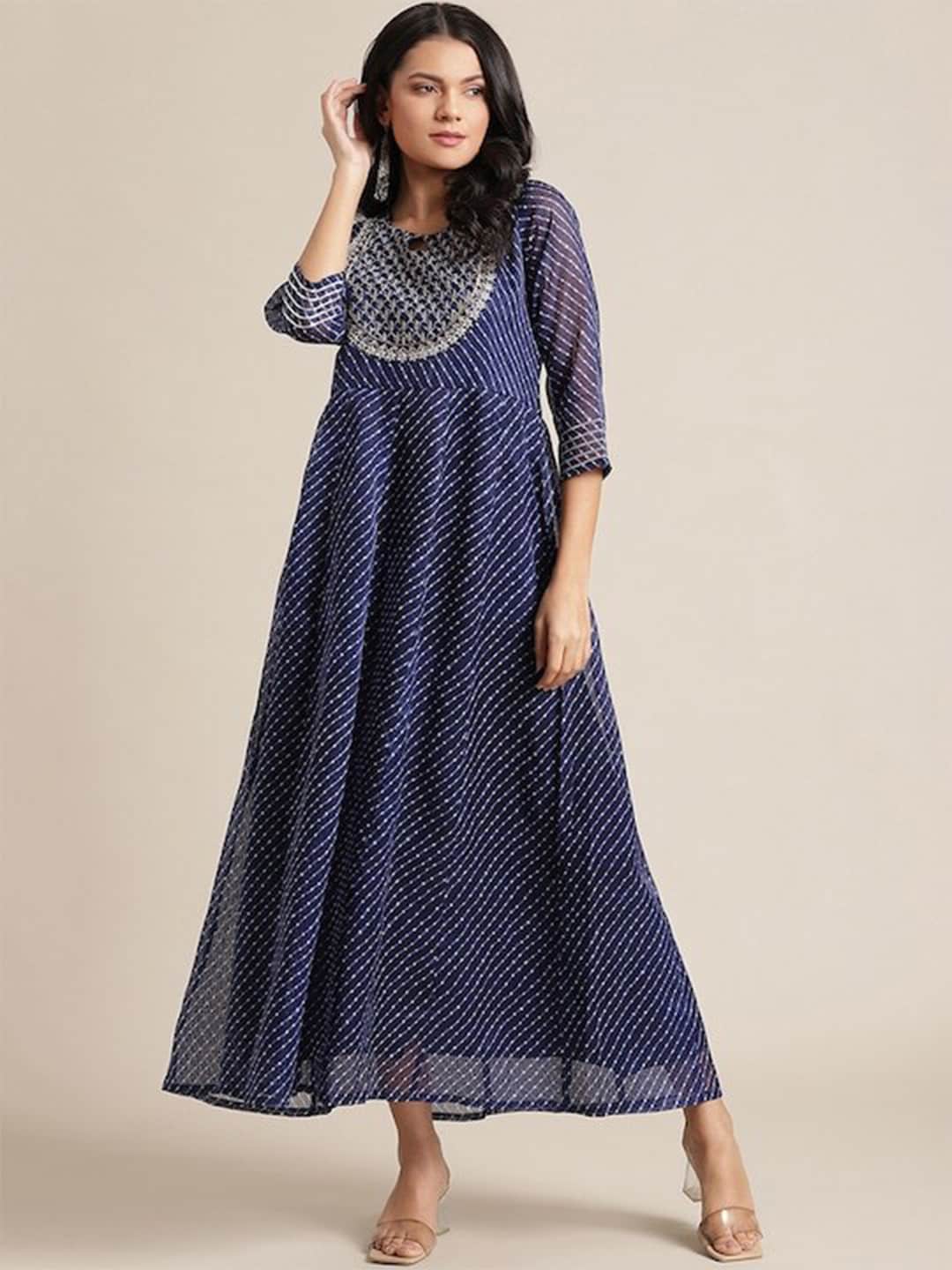Varanga Ethnic Motifs Ethnic Maxi Dress Price in India