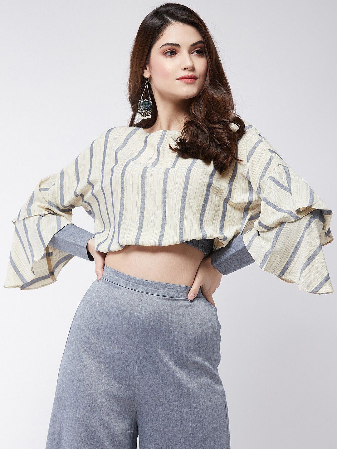 Pannkh Striped Crop Top Price in India