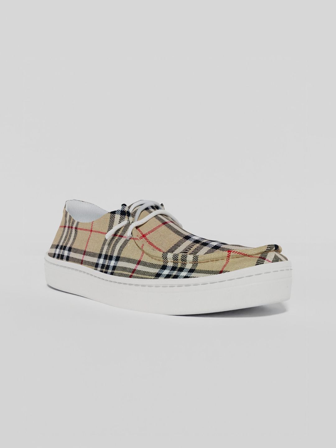 LOKAIT The Sneakers Company Women Beige Striped Slip-On Sneakers Price in India