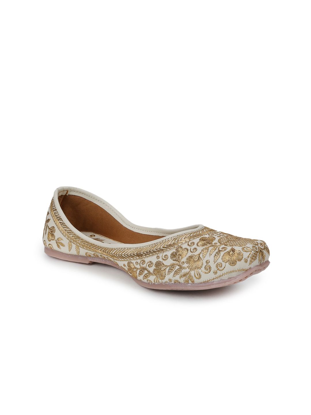 The Desi Dulhan Women Gold-Toned Ballerinas Flats Price in India