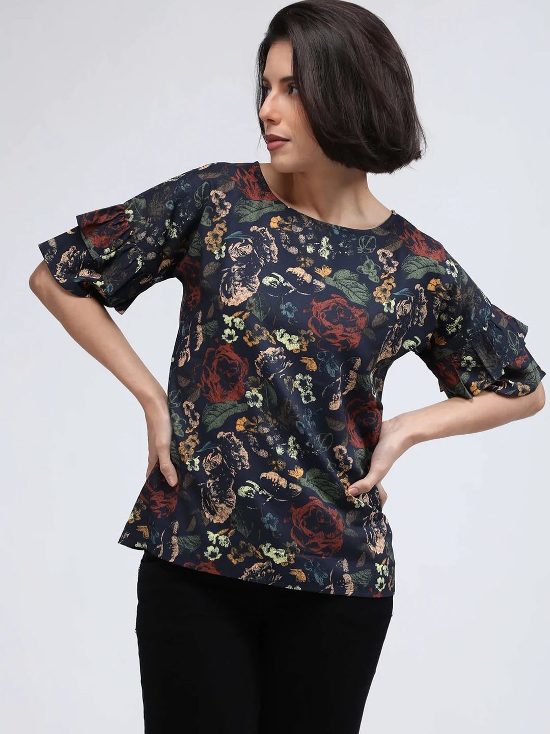 IDK Floral Printed Top Price in India