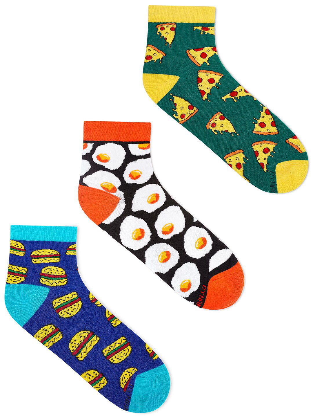 Dynamocks Adults Pack Of 3 Patterned Cotton Ankle-Length Socks