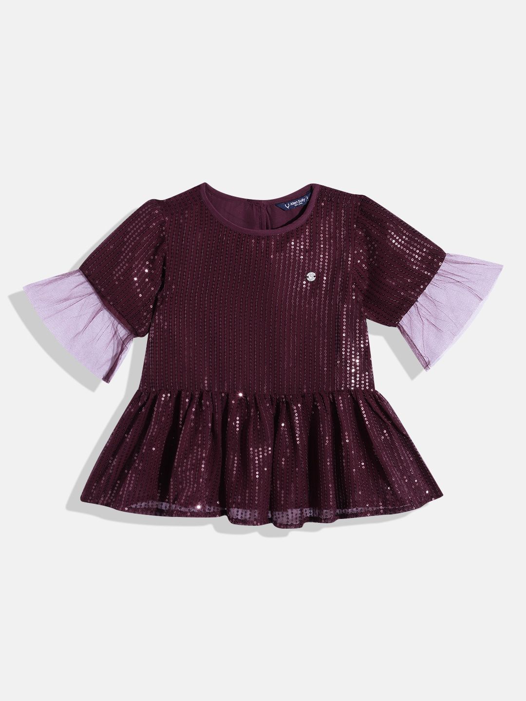Allen Solly Junior Sequined Bell Sleeve A-Line Top