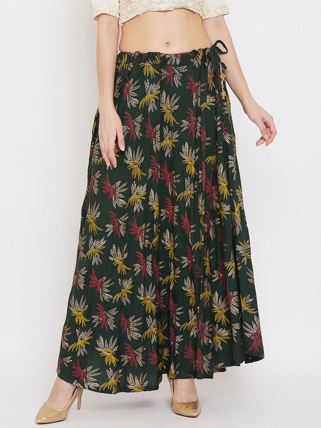 Clora Creation Printed Flared Maxi Skirt Price in India