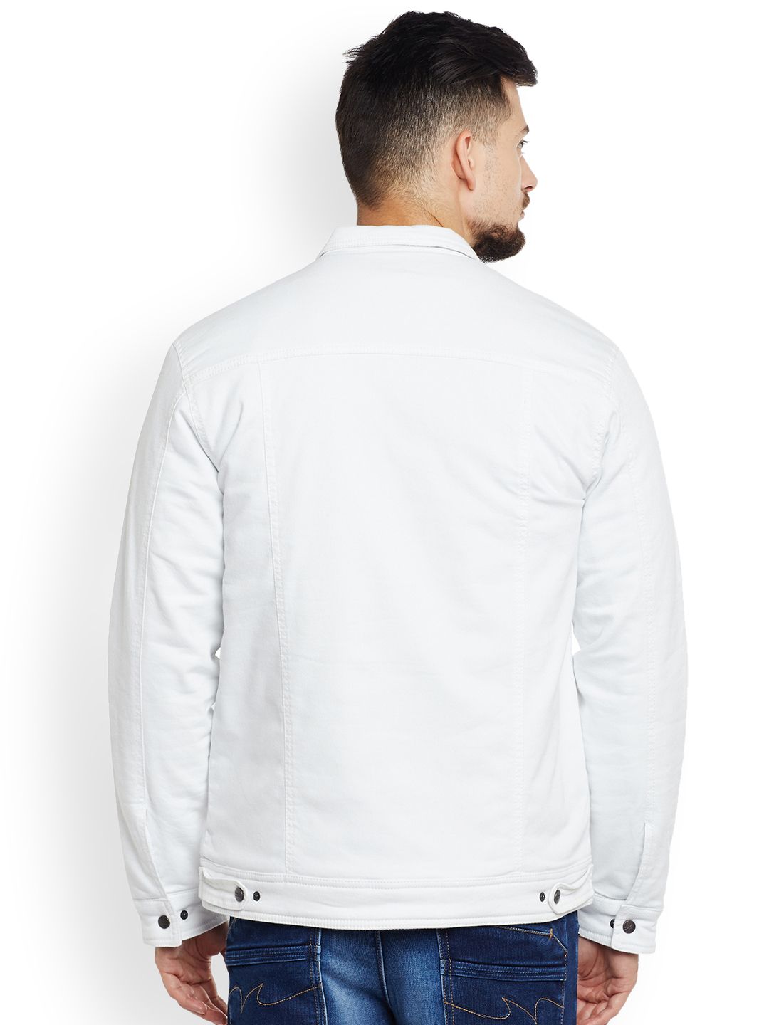 Buy Canary London Men White Solid Denim Jacket - Jackets for Men