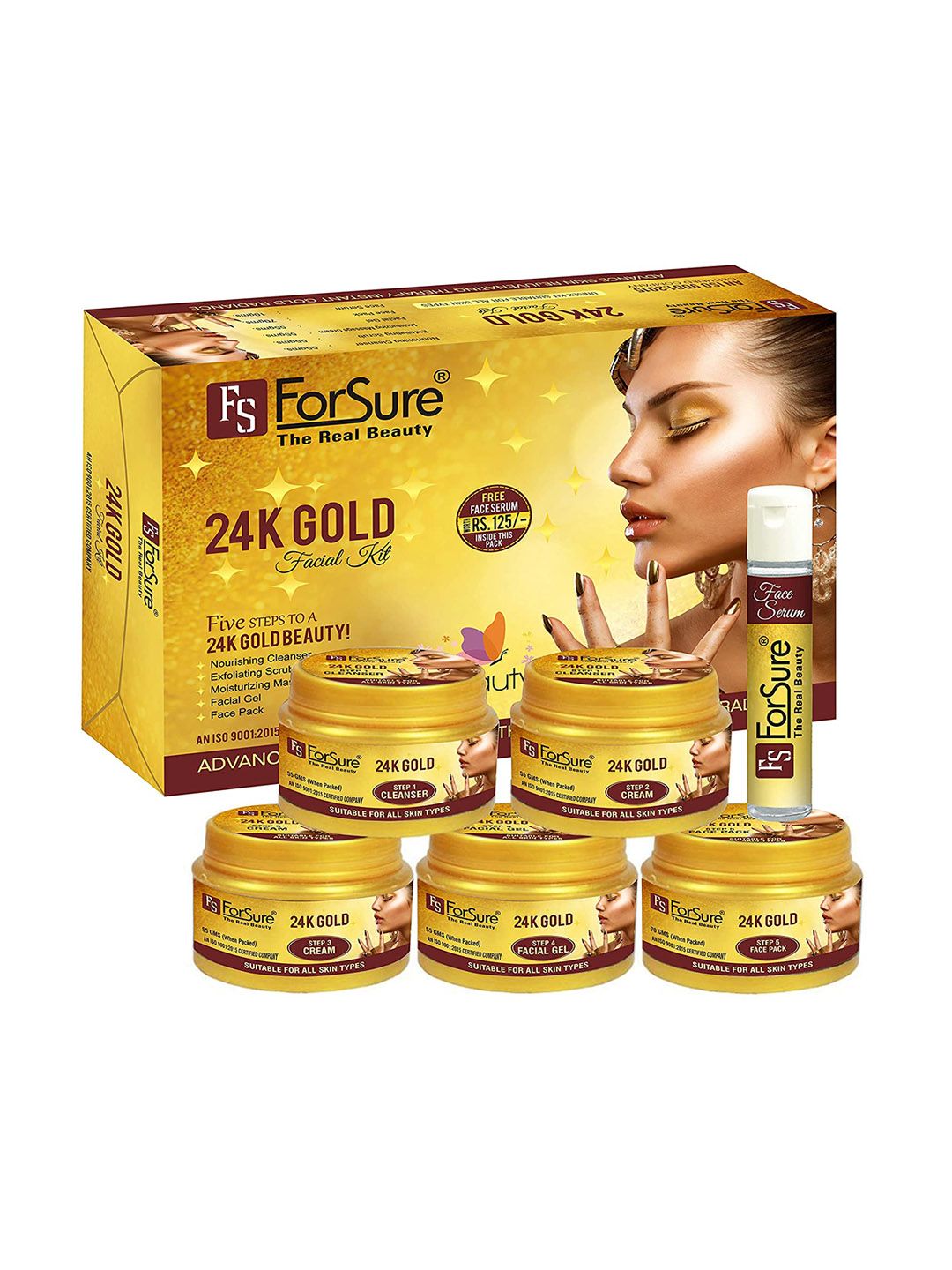 ForSure 24K Gold Advance Skin Therapy Facial Kit with Free Face Serum