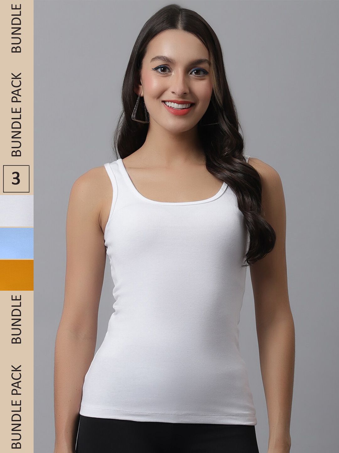 Friskers Pack Of 3 Cotton Tank Top Price in India