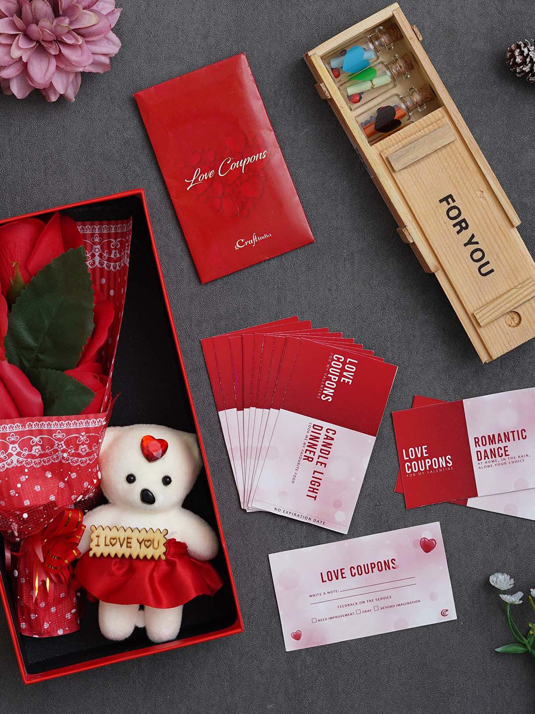 Artisyn Red & White 3-Pieces Valentines Day Combo Gift Set