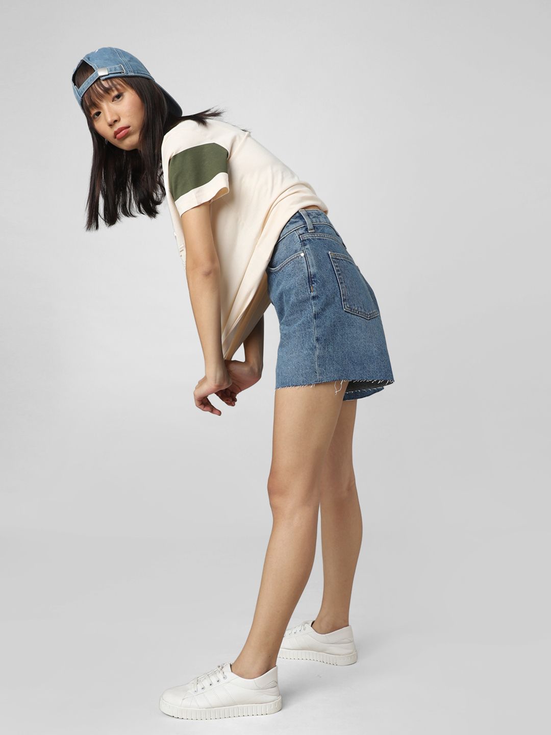 ONLY Women High-Rise Cotton Denim Shorts Price in India