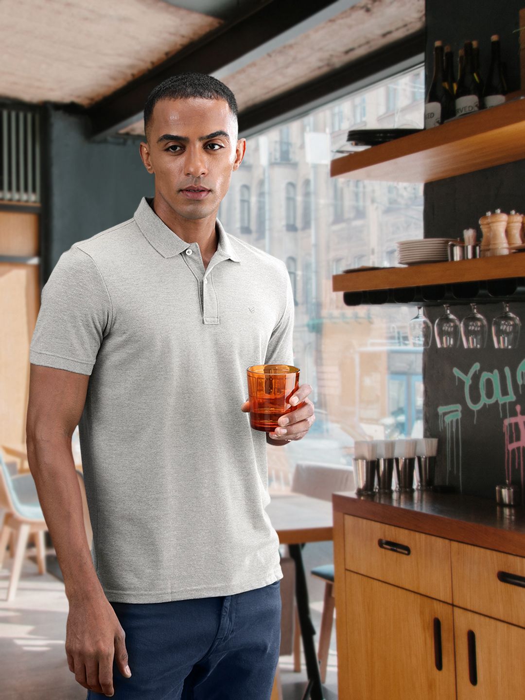 Blackberrys Solid Polo Collar T-shirt