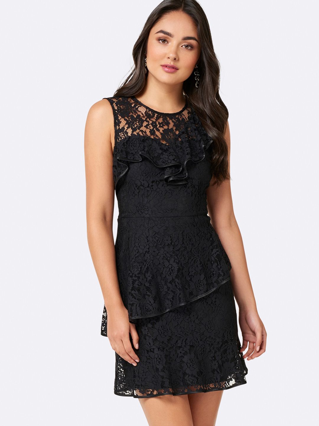 Buy Forever New Women Black Lace Sheath Dress - Dresses for Women 2167324 |  Myntra