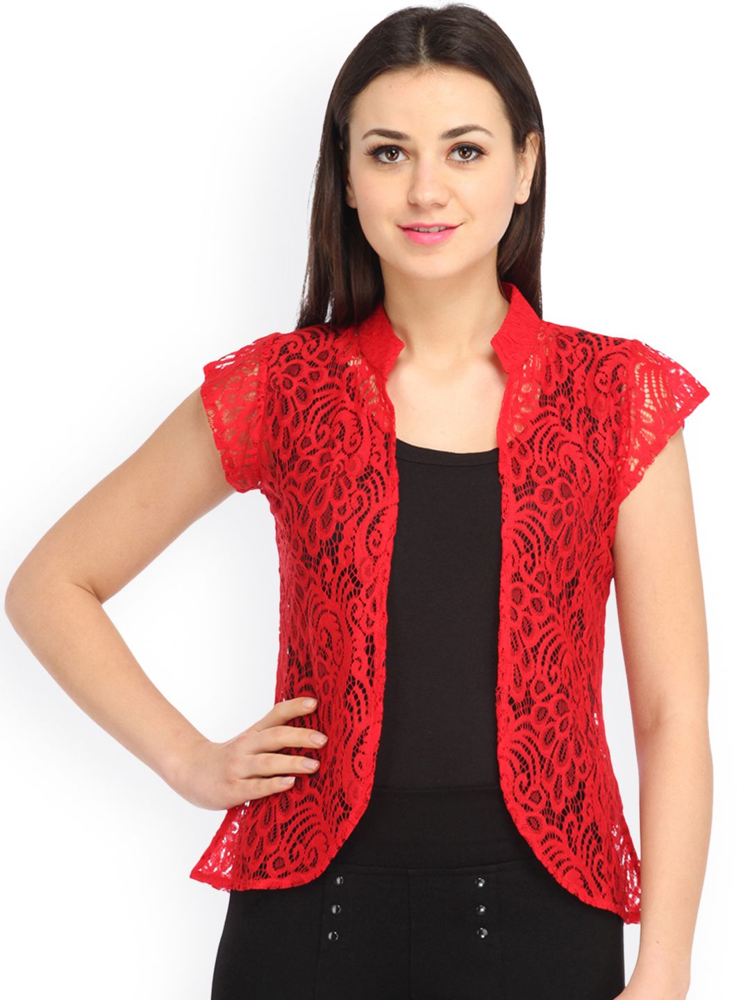 Cottinfab Red Net Shrug Price in India