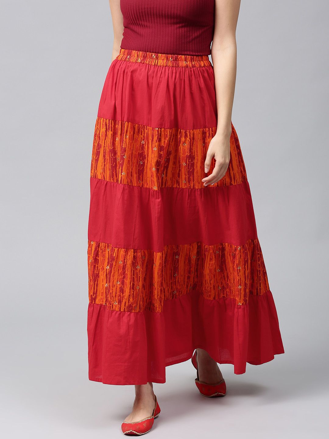 Red Flared Skirt Dress