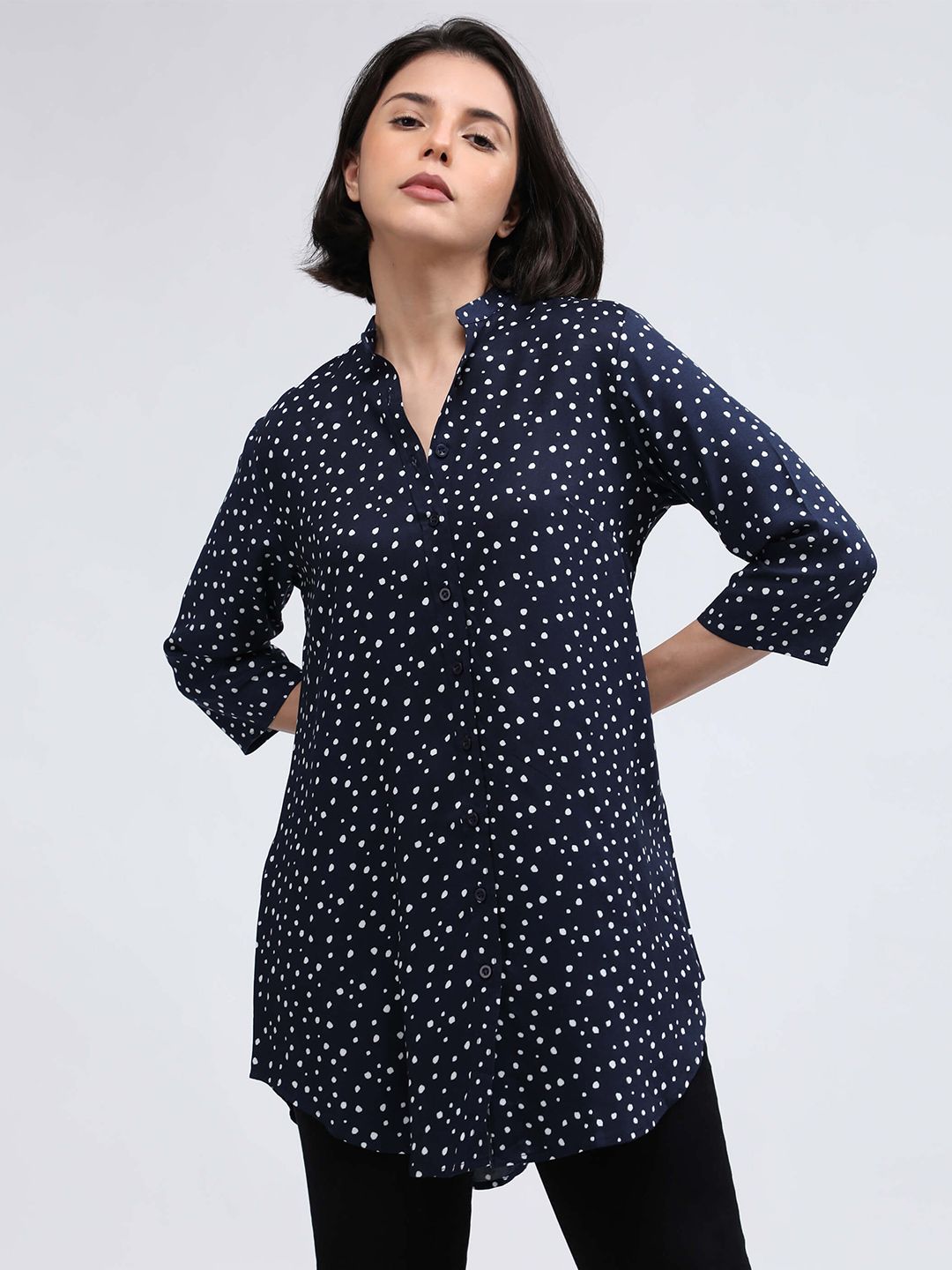 IDK Abstract Print Shirt Style Top Price in India
