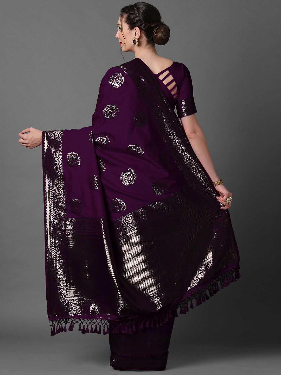 Mitera Ethnic Motifs Woven Design Zari Banarasi Saree Price in India