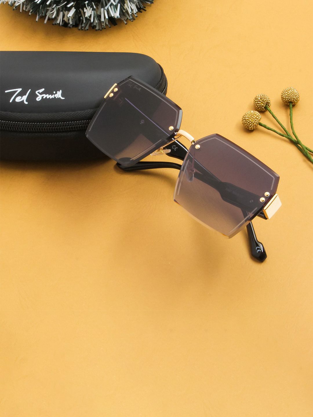 Ted Smith Square Sunglasses with UV Protected Lens-HEXON2_C1