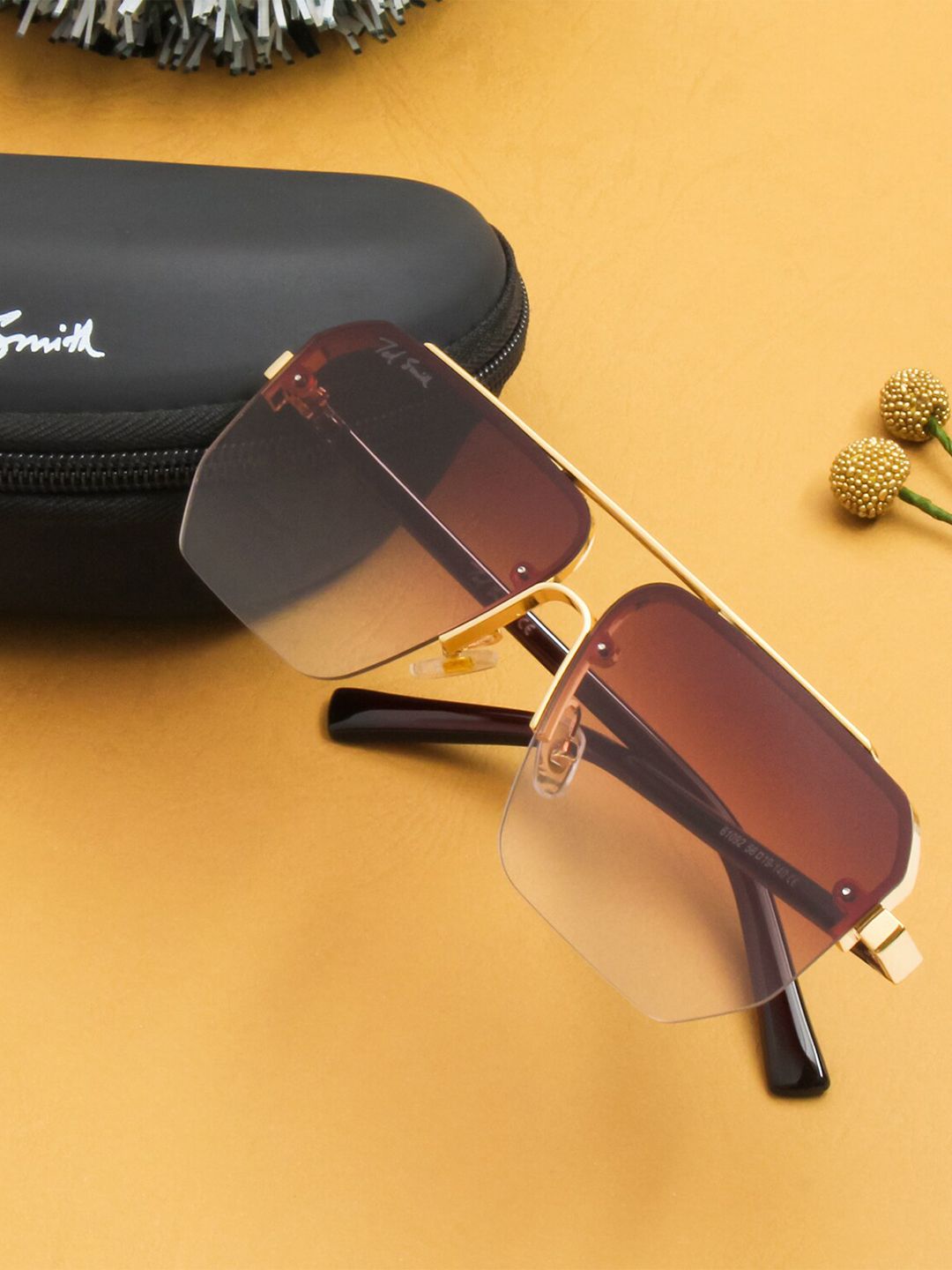 Ted Smith Aviator Sunglasses With Polarised and UV Protected Lens-HILTON3_C2