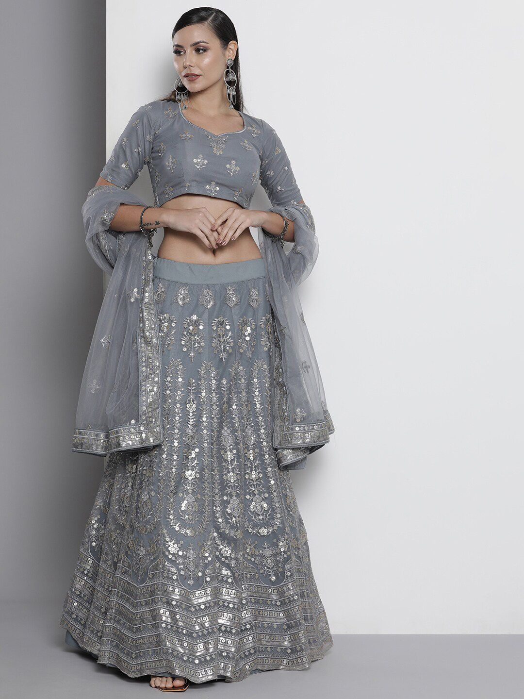 Fusionic Embroidered Semi-Stitched Lehenga & Unstitched Blouse With Dupatta Price in India