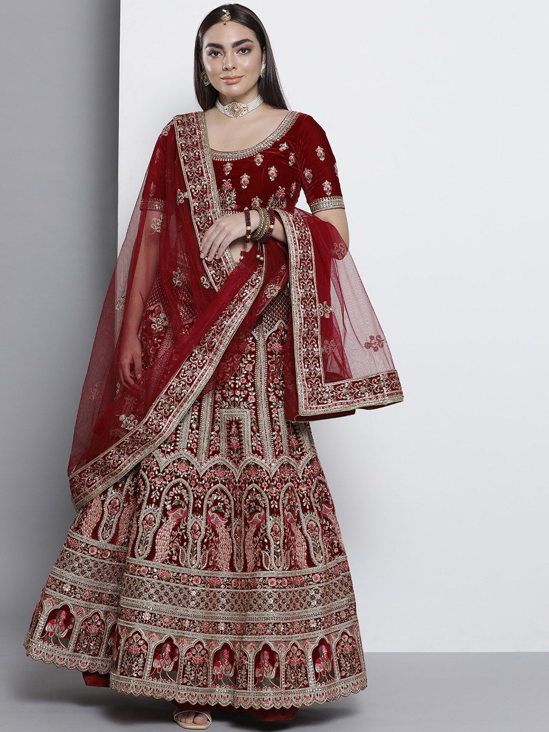 Fusionic Embroidered Semi-Stitched Lehenga & Unstitched Blouse With Dupatta Price in India