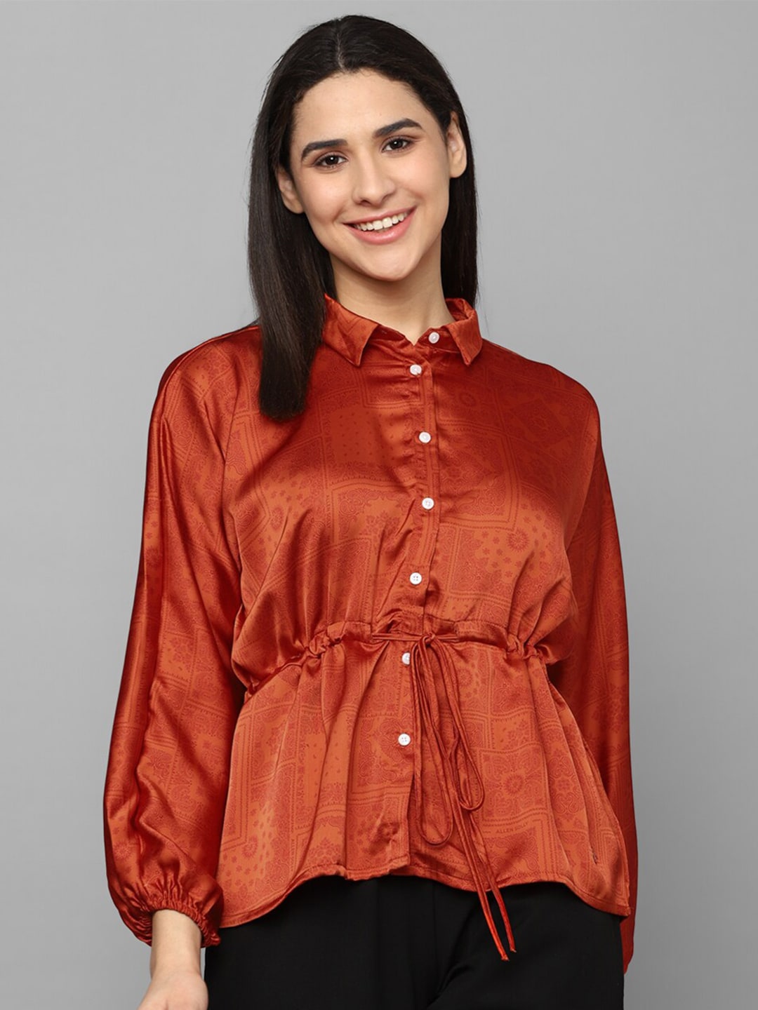 Allen Solly Woman Shirt Collar Shirt Style Top Price in India