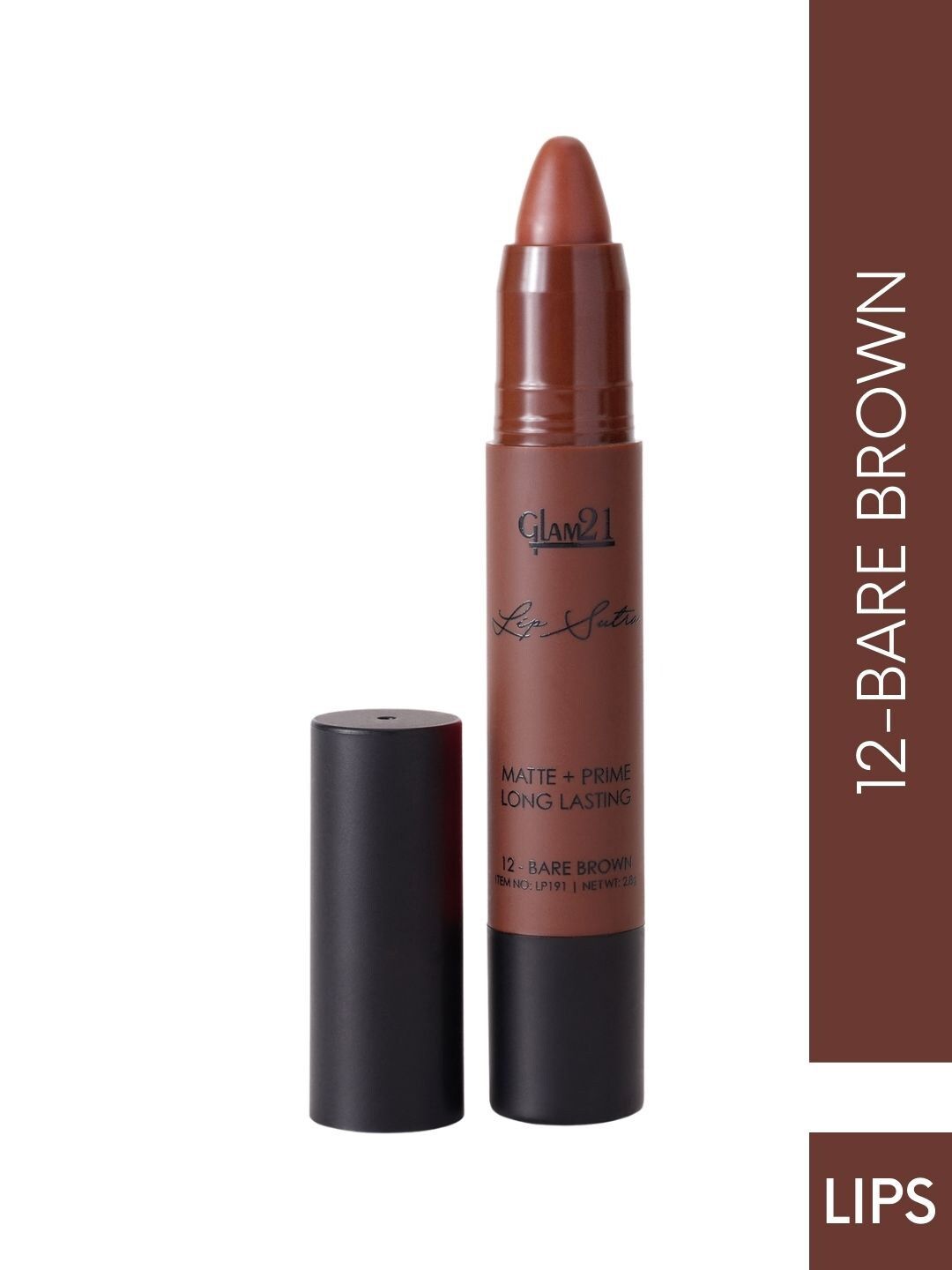 GLAM21 Lip Sutra Non-Transfer & Long Lasting Crayon Lipstick 2.8 g- Bare Brown 12