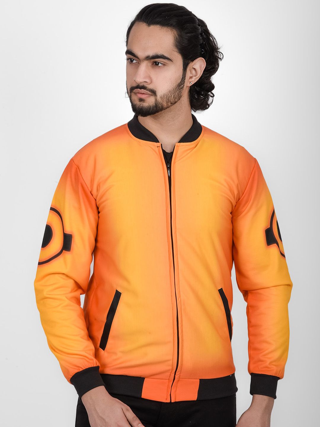 COMICSENSE Men Anime Printed Naruto Bomber Jacket
